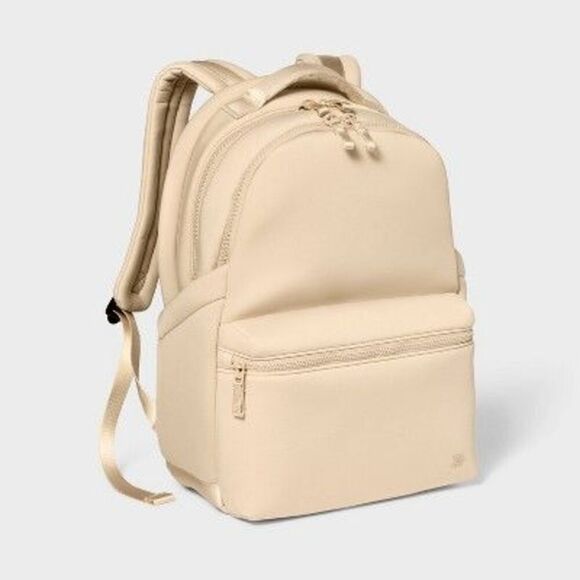 All In Motion - Faux Neoprene 17" Backpack Tan - All In Motion️ Tan - Picture 1 of 4